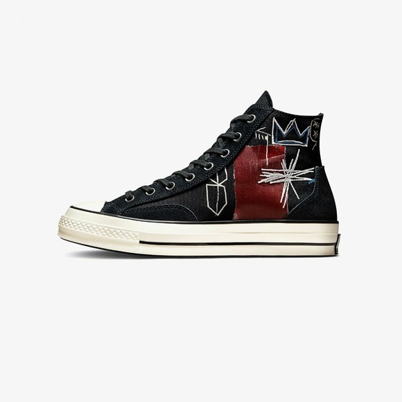 Converse Chuck 70 Hi x Basquiat Mens Casual Shoes Black 172585C NEW Sz 8.5 - Picture 4 of 10